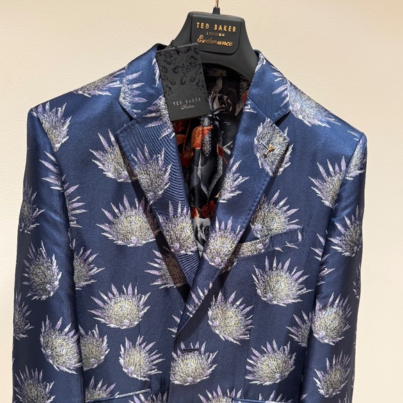 Ted Baker London Other - Ted Baker London Jacquard Floral Blazer Navy — Size 40R — NWT $785